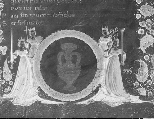 an infared image of a 15th century manuscript